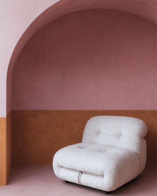 Rosada stucco paint – soft pink Mediterranean wall finish with tactile texture
